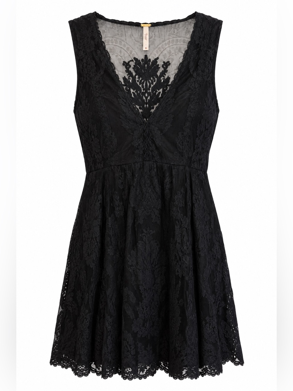 Free People Black Lace Overlay Sleeveless Dress size 8